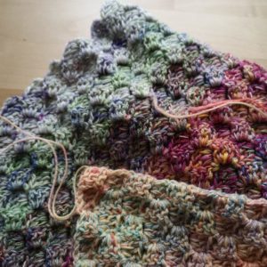 Raunächtedeck gehäkelt, c2c, Maschen, Stäbchen