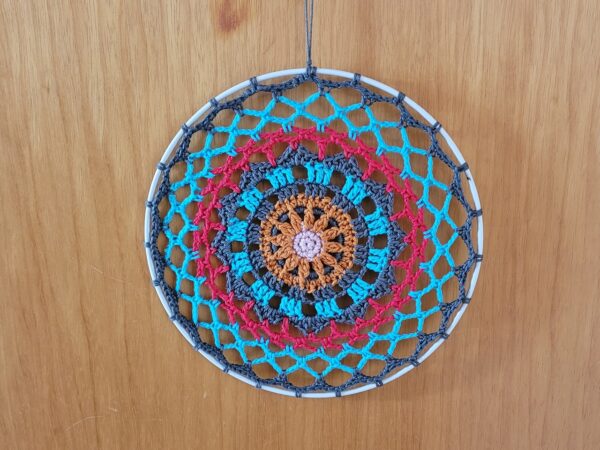 häkeln, gehäkelt, Mandala, in Runden, Blaue Stunde